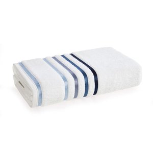 Toalha de Rosto Karsten Fio Penteado Max Lumina Branco/ Azul