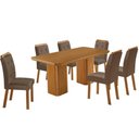 Ver imagem 2 de Conjunto Mesa de Jantar 180cm com 6 Cadeiras Estofadas Multimóveis Crrft-CON052 Madeirado/