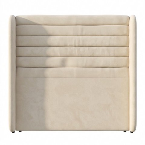Cabeceira Estofada para Cama Box Casal Padrão Sasha 140cm Moderna Suede Bege Claro - Abmaza