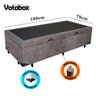 Cama Box Baú Solteiro 78x188cm Suede Cinza Votobox - 2