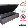 Cama Box Baú Solteiro 78x188cm Suede Cinza Votobox - 3