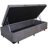 Cama Box Baú Solteiro 78x188cm Suede Cinza Votobox - 1