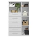 Ver imagem 5 de Cômoda Multiuso 6 Gavetas 1 Porta 96cm Guaíra Branco S01 - Mpozenato