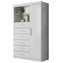 Ver imagem 2 de Cômoda Multiuso 6 Gavetas 1 Porta 96cm Guaíra Branco S01 - Mpozenato