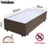 Cama Box Baú Solteiro 2 em 1 Auxiliar Bicama 96x203x45cm Couríno Marrom Votobox - 2
