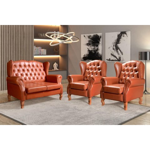 Conjunto Imperador 2+1+1 Lugares Cor:Couríssimo Caramelo 025
