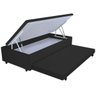 Cama Box Baú Solteiro 2 em 1 Auxiliar Bicama 88x188x45cm Couríno Preto Votobox - 1