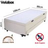 Cama Box Baú Solteiro 2 em 1 Auxiliar Bicama 88x188x45cm Couríno Bege Votobox - 2