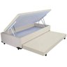 Cama Box Baú Solteiro 2 em 1 Auxiliar Bicama 88x188x45cm Couríno Bege Votobox - 1