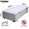 Cama Box Baú Solteiro 2 em 1 Auxiliar Bicama 78x188x45cm Suede Cinza Votobox - 2