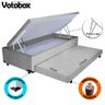 Cama Box Baú Solteiro 2 em 1 Auxiliar Bicama 78x188x45cm Suede Cinza Votobox - 3