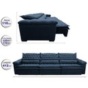 Ver imagem 2 de Sofá Retrátil e Reclinável 4.12m Molas Ensacadas Cama inBox Botonê Espuma Viscoelástico Azul