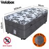 Cama Box Baú Solteiro Conjugado de Molas 96x203x49cm Votobox Suede Cinza - 2