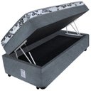 Ver imagem 1 de Cama Box Baú Solteiro Conjugado de Molas 88x188x63cm Couríno Linho Cinza Votobox
