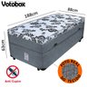 Cama Box Baú Solteiro Conjugado de Molas 88x188x63cm Couríno Linho Cinza Votobox - 2