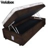 Cama Box Baú Solteiro Conjugado de Molas 88x188x49cm Votobox Suede Marrom - 1