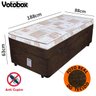 Cama Box Baú Solteiro Conjugado de Molas 88x188x49cm Votobox Suede Marrom - 2