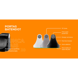 Trava Porta Magnético Universal Prendedor Fixador de Portas Comfort Door Adesivo 3m Dourado - 10