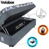 Cama Box Baú Solteiro Conjugado de Espuma 96x203x63cm Couríno Linho Cinza Votobox - 3