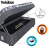 Cama Box Baú Solteiro Conjugado de Espuma 96x203x63cm Suede Cinza Votobox - 3