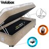 Cama Box Baú Solteiro Conjugado de Espuma 78x188x63cm Suede Bege Votobox - 3