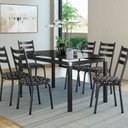 Ver imagem 1 de Conjunto Mesa 140cm com 6 Cadeiras New Malva Preto