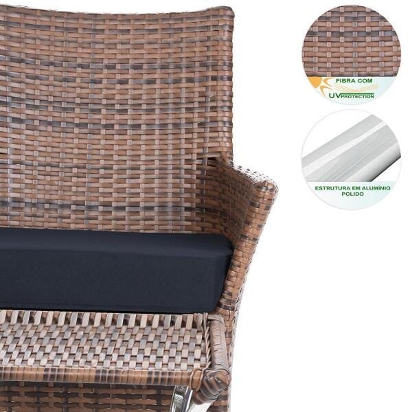 1 Sofá Topazio e 1 Mesa de Centro Varanda Jardim Sacada Area Aluminio Fibra Argila A29 - 4