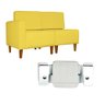 Poltrona Decorativa Alice Pés Trapézio Suede Amarelo - Ds Estofados - 4