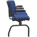 Ver imagem 5 de Cadeira Longarina 3 Lugares Aeroporto Recepção Preto Baixa Flexi P03 Vinil Azul - lyam Lyam Decor