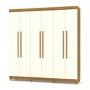 Ver imagem 1 de Guarda Roupa Casal 6 Portas 218 Cm Elegância Nature/champanhe - Pallazio