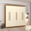 Ver imagem 3 de Guarda Roupa Casal 6 Portas 218 Cm Elegância Nature/champanhe - Pallazio