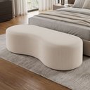 Ver imagem 1 de Puff Decorativo Orgânico para Living Quarto 140cm Orbit W01 Linho Cru - Lyam Decor
