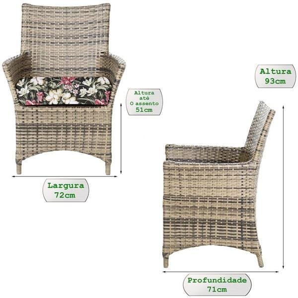 2 Poltronas Topazio Varanda Jardim Sacada Area Aluminio Fibra Capuccino A18 - 2