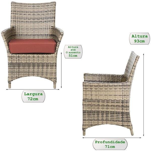 2 Poltronas Topazio Varanda Jardim Sacada Area Aluminio Fibra Capuccino A16 - 2