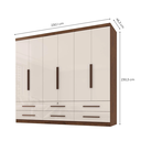 Ver imagem 3 de Guarda Roupa Casal Maximus Plus 6 Portas de Bater 6 Gavetas