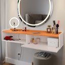 Ver imagem 5 de Penteadeira Camarim Decor Suspensa Mesa Bancada Cantinho Maquiagem Porta Nicho Decoração Quarto