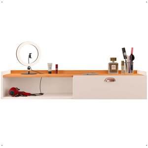 Penteadeira Camarim Decor Suspensa Mesa Bancada Cantinho Maquiagem Porta Nicho Decoração Quarto