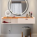 Ver imagem 2 de Penteadeira Camarim Decor Suspensa Mesa Bancada Cantinho Maquiagem Porta Nicho Decoração Quarto