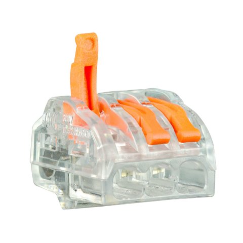 100x Conector Elétrico Emenda Rápida Alavanca Borne 3 Fios