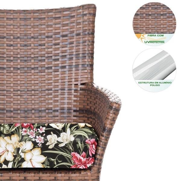 1 Sofá Topazio, 2 Poltronas Topazio Varanda Jardim Sacada Area Aluminio Fibra Argila A18 - 3