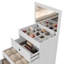 Ver imagem 4 de Penteadeira Olivia 3 Gavetas Banqueta Embutida com Rodizios Branco