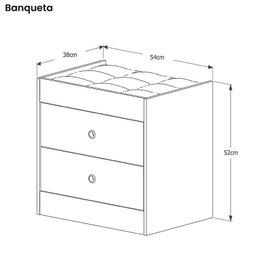 Penteadeira Olivia 3 Gavetas Banqueta Embutida com Rodizios Branco - 6