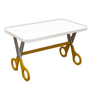 Mesa Escrivaninha Infantil com Pés Tesoura para Atividades:amarelo
