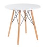 Mesa de Jantar Redonda Eiffel Design - Pé Palito - 80cm - Branco - 1