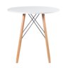 Mesa de Jantar Redonda Eiffel Design - Pé Palito - 80cm - Branco - 3