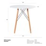 Mesa de Jantar Redonda Eiffel Design - Pé Palito - 80cm - Branco - 6