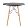 Mesa de Jantar Redonda Eiffel Design - Pé Palito - 80cm - Preto - 3