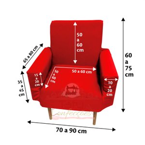 Capa Poltrona Sala.:vermelho