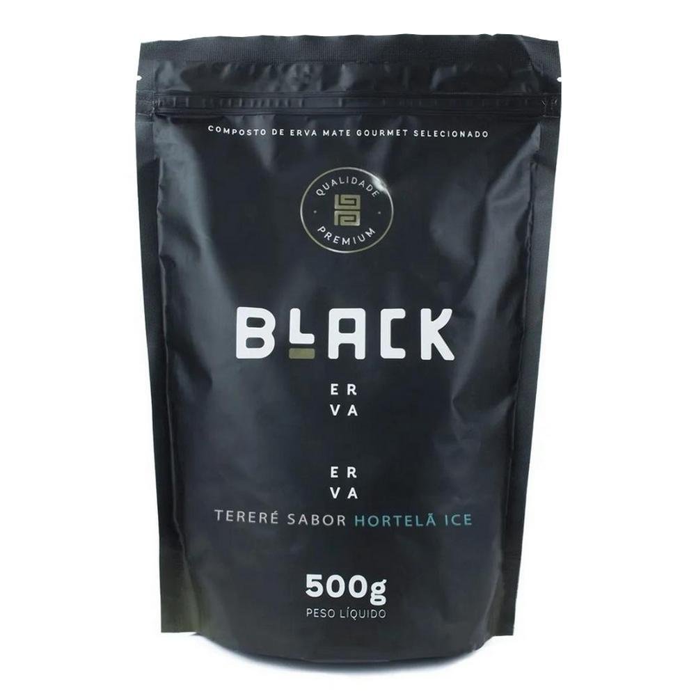 Kit Tereré Black Erva Garrafa 2,5l Cuia Erva Hortelã Ice - 2