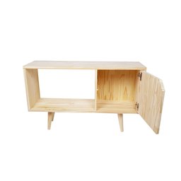 Rack Retrô Balneário com Porta 62Ax100Lx28P em Madeira de Pinus - NATURAL - 5